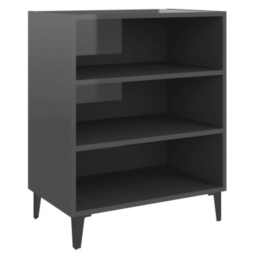 vidaXL Συρταριέρα Γυαλιστερό Γκρι 57x35x70cm από Επεξ. Ξύλο 1 τεμ.
