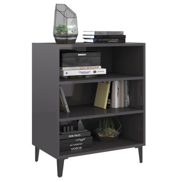 vidaXL Συρταριέρα Γυαλιστερό Γκρι 57x35x70cm από Επεξ. Ξύλο 1 τεμ.