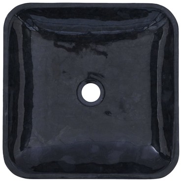 vidaXL Νιπτήρας Μαύρος 40 x 40 x 10 εκ. Μαρμάρινος