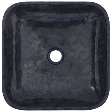 vidaXL Νιπτήρας Μαύρος 40 x 40 x 10 εκ. Μαρμάρινος