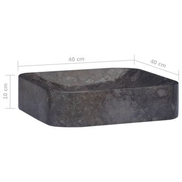 vidaXL Νιπτήρας Μαύρος 40 x 40 x 10 εκ. Μαρμάρινος