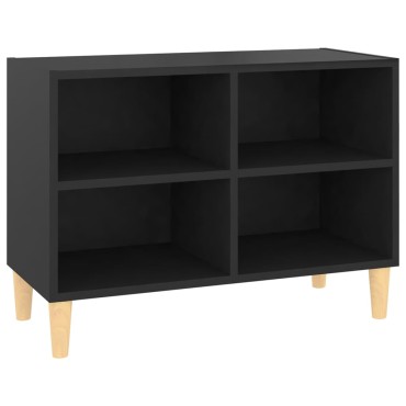 vidaXL Έπιπλο Τηλεόρασης Μαύρο 69,5x30x50cm με Μασίφ Ξύλινα Πόδια
