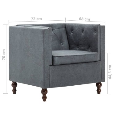 vidaXL Πολυθρόνα Γκρι Υφασμάτινη 72x68x70cm 1 τεμ.