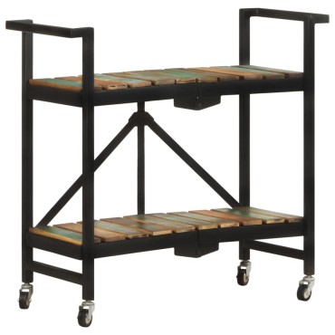 vidaXL Τρόλεϊ Κουζίνας 87x36x81cm από Μασίφ Ανακυκλωμένο Ξύλο 1 τεμ.