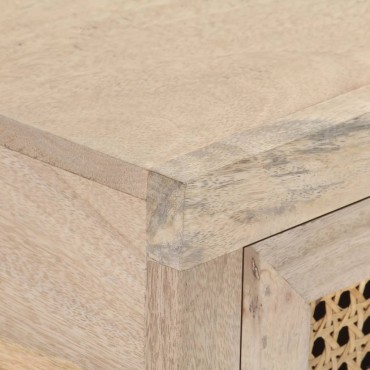 vidaXL Τραπέζι Κονσόλα 100x35x76cm Μασίφ Ξύλο Μάνγκο/Φυσικό Ζαχαροκάλ. 1 τεμ.