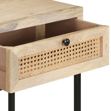 vidaXL Τραπέζι Κονσόλα 100x35x76cm Μασίφ Ξύλο Μάνγκο/Φυσικό Ζαχαροκάλ. 1 τεμ.