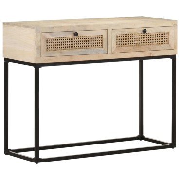 vidaXL Τραπέζι Κονσόλα 100x35x76cm Μασίφ Ξύλο Μάνγκο/Φυσικό Ζαχαροκάλ. 1 τεμ.