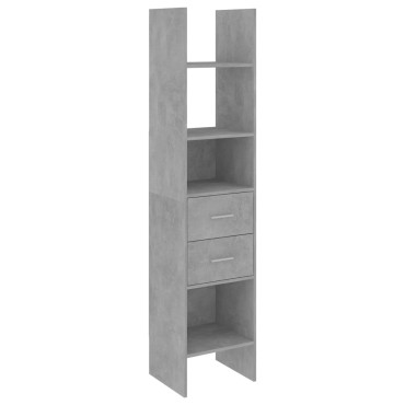 vidaXL Βιβλιοθήκη Γκρι Σκυροδέματος 40x35x180cm από Επεξ. Ξύλο 1 τεμ.