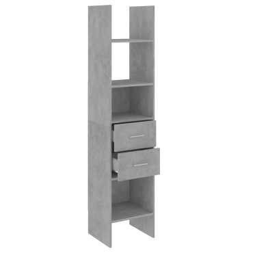 vidaXL Βιβλιοθήκη Γκρι Σκυροδέματος 40x35x180cm από Επεξ. Ξύλο 1 τεμ.