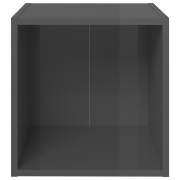 vidaXL Έπιπλα Τηλεόρασης 4 τεμ. Γυαλ. Γκρι 37x35x37cm Επεξ. Ξύλο