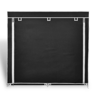 Παπουτσοθήκη με Κάλυμμα Μαύρη 115x28x110cm Υφασμάτινη