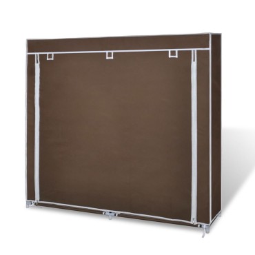 Παπουτσοθήκη με Κάλυμμα Καφέ 115x28x110cm Υφασμάτινη