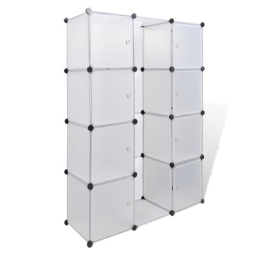 vidaXL Ντουλάπα Σπονδυλωτή 9 Τμήματα Άσπρη 109x36,5x143cm 1 τεμ.