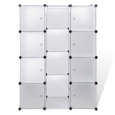 vidaXL Ντουλάπα Σπονδυλωτή 9 Τμήματα Άσπρη 109x36,5x143cm 1 τεμ.