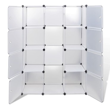 vidaXL Ντουλάπα Σπονδυλωτή 9 Τμήματα Άσπρη 109x36,5x143cm 1 τεμ.