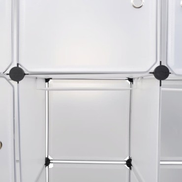vidaXL Ντουλάπα Σπονδυλωτή 14 Τμήματα Άσπρη 37x146x180,5 εκ 1 τεμ.