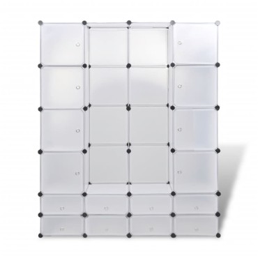 vidaXL Ντουλάπα Σπονδυλωτή 18 Τμήματα Άσπρη 37x146x180,5 εκ 1 τεμ.