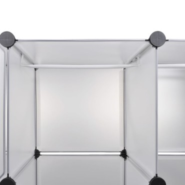 vidaXL Ντουλάπα Σπονδυλωτή 18 Τμήματα Άσπρη 37x146x180,5 εκ 1 τεμ.