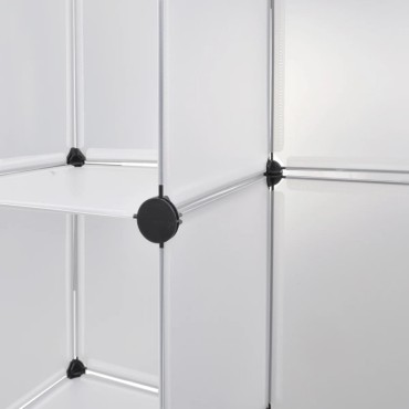 vidaXL Ντουλάπα Σπονδυλωτή 18 Τμήματα Άσπρη 37x146x180,5 εκ 1 τεμ.
