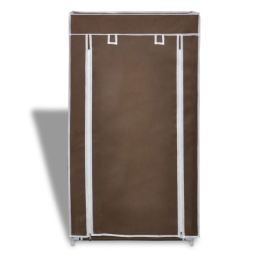 Παπουτσοθήκη με Κάλυμμα Καφέ 58x28x106cm Υφασμάτινη