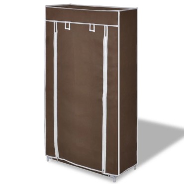 Παπουτσοθήκη με Κάλυμμα Καφέ 58x28x106cm Υφασμάτινη