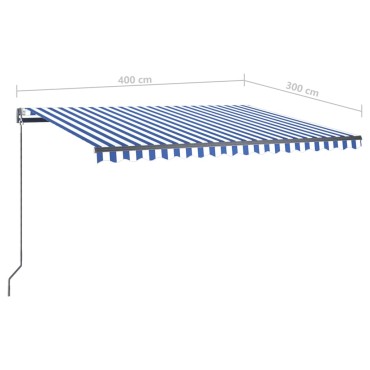 vidaXL Τέντα Αυτόματη Ανεξάρτητη Μπλε/Λευκό 400 x 300 εκ.