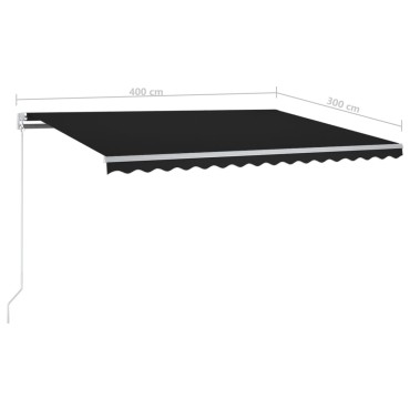 vidaXL Τέντα Αυτόματη Ανεξάρτητη Ανθρακί 400 x 300 εκ.