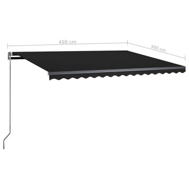 vidaXL Τέντα Αυτόματη Ανεξάρτητη Ανθρακί 450 x 300 εκ.
