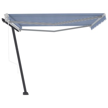 vidaXL Τέντα Αυτόματη Ανεξάρτητη Μπλε/Λευκό 400 x 350 εκ.