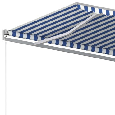 vidaXL Τέντα Αυτόματη Ανεξάρτητη Μπλε/Λευκό 400 x 350 εκ.