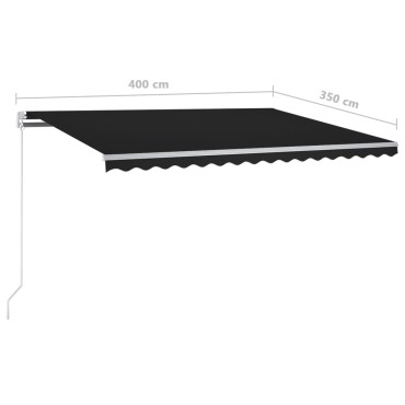 vidaXL Τέντα Αυτόματη Ανεξάρτητη Ανθρακί 400 x 350 εκ.
