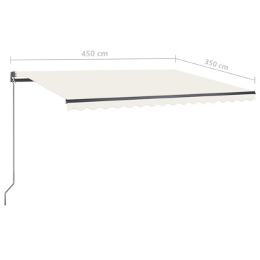 vidaXL Τέντα Αυτόματη Ανεξάρτητη Κρεμ 450x350 εκ.
