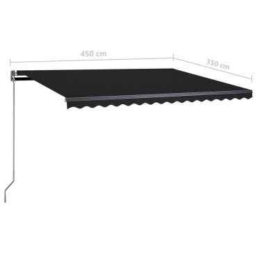 vidaXL Τέντα Αυτόματη Ανεξάρτητη Ανθρακί 450x350 εκ.