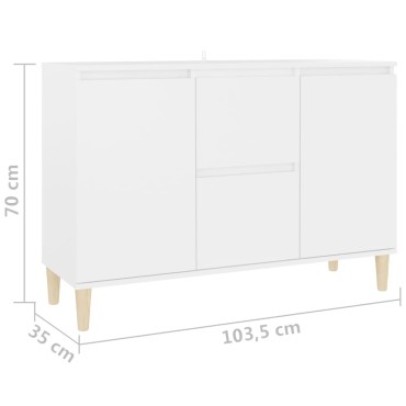 vidaXL Μπουφές Λευκός 101x35x70cm από Επεξεργασμένο Ξύλο 1 τεμ.