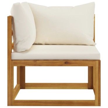 3057653 vidaXL 7 Piece Garden Lounge Set with Cushion Cream Solid Acacia Wood  (2x311857+311859+311863)