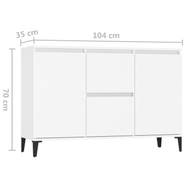 vidaXL Μπουφές Λευκός 104x35x70cm από Επεξεργασμένο Ξύλο 1 τεμ.