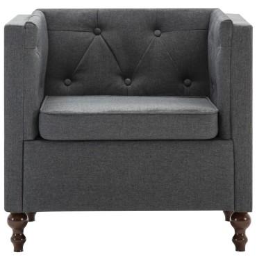 vidaXL Πολυθρόνα Σκούρο Γκρι Υφασμάτινη 72x68x70cm 1 τεμ.