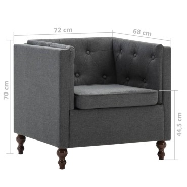 vidaXL Πολυθρόνα Σκούρο Γκρι Υφασμάτινη 72x68x70cm 1 τεμ.