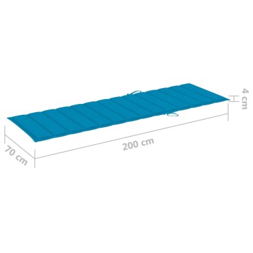 vidaXL Ξαπλώστρα Διπλή Εμποτισμένο Ξύλο Πεύκου & Μπλε Μαξιλάρια 200x138x(31,5-77)cm 1 τεμ.