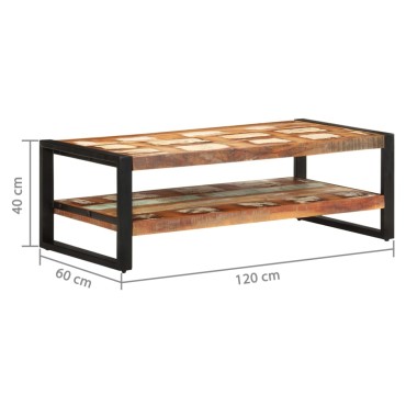 vidaXL Τραπεζάκι Σαλονιού 120x60x40cm Μασίφ Ανακυκλωμένο Ξύλο 1 τεμ.