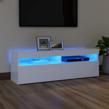 vidaXL Έπιπλο Τηλεόρασης με LED Καφέ Λευκό 120x30x50cm