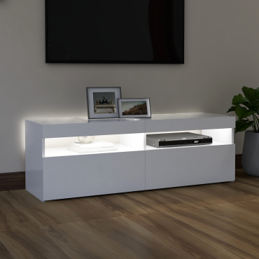vidaXL Έπιπλο Τηλεόρασης με LED Καφέ Λευκό 120x30x50cm