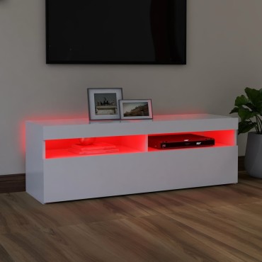vidaXL Έπιπλο Τηλεόρασης με LED Καφέ Λευκό 120x30x50cm