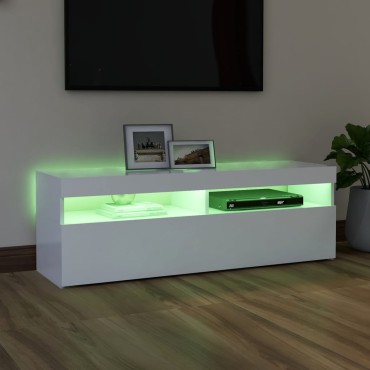 vidaXL Έπιπλο Τηλεόρασης με LED Καφέ Λευκό 120x30x50cm