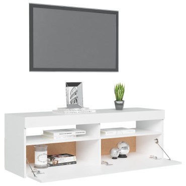 vidaXL Έπιπλο Τηλεόρασης με LED Καφέ Λευκό 120x30x50cm