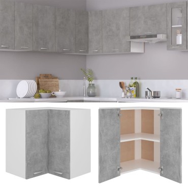 vidaXL Ντουλάπι Γωνία Κρεμαστό Lyon Γκρι Σκυρ. 57x57x60cm από 1 τεμ.