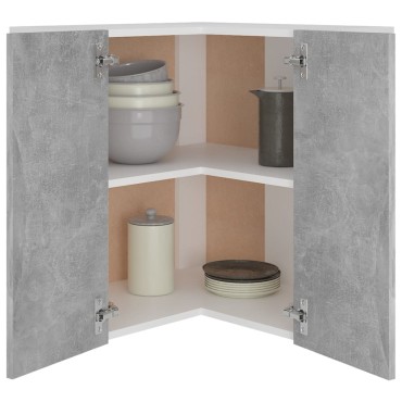 vidaXL Ντουλάπι Γωνία Κρεμαστό Lyon Γκρι Σκυρ. 57x57x60cm από 1 τεμ.
