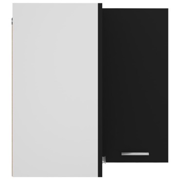 vidaXL Ντουλάπι Γωνία Κρεμαστό Lyon Μαύρο 57x57x60cm από 1 τεμ.