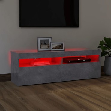 vidaXL Έπιπλο Τηλεόρασης με LED Γκρι Σκυροδέματος 120x35x40cm