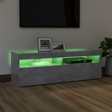 vidaXL Έπιπλο Τηλεόρασης με LED Γκρι Σκυροδέματος 120x35x40cm
